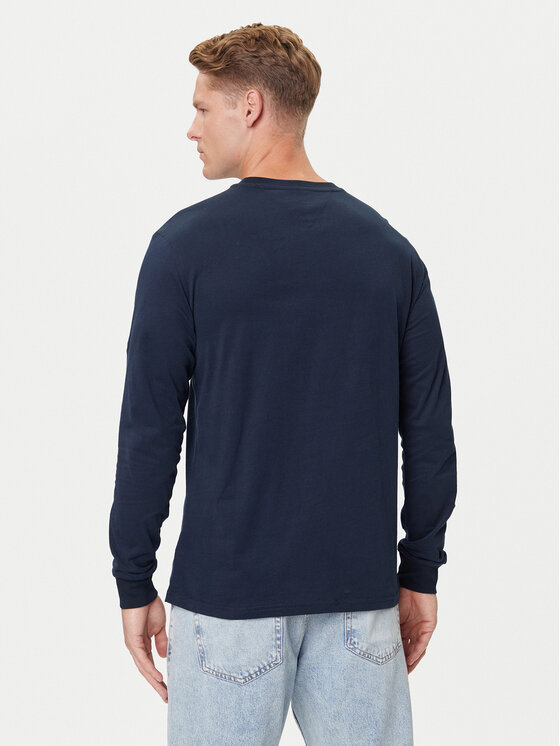 Tommy Jeans Tommy Jeans Longsleeve Chest Linear DM0DM21594 Granatowy Regular Fit