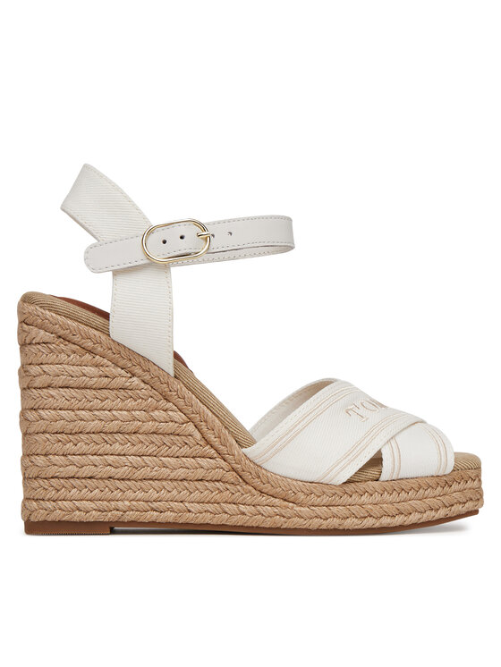 Tommy Hilfiger Tommy Hilfiger Espadrilles Tommy Hilfiger Espad High Wedge FW0FW08668 Ekru