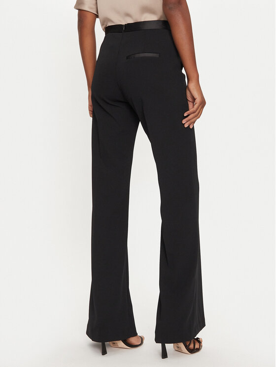 Imperial Imperial Pantaloni din material P3E9IAW Negru Flare Fit