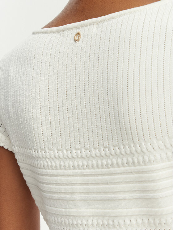 Guess Guess Úpletové šaty W6GK21 Z0603 Bílá Regular Fit