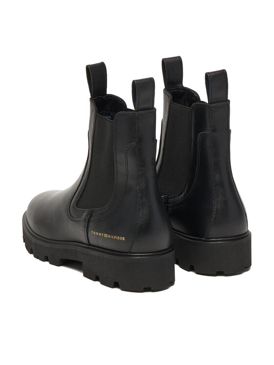 Tommy Hilfiger Tommy Hilfiger Klassische Stiefeletten Lthr Low Chelsea FW0FW08775 Schwarz