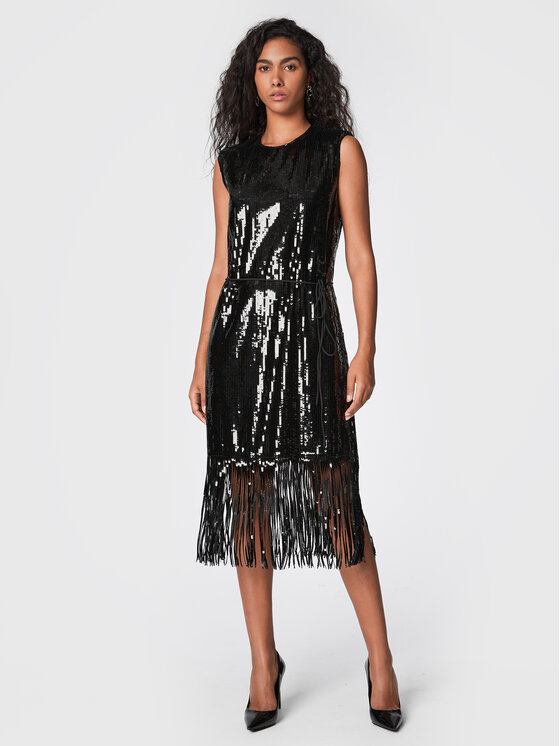 TWINSET Rochie cocktail 222TT205D Negru Regular Fit