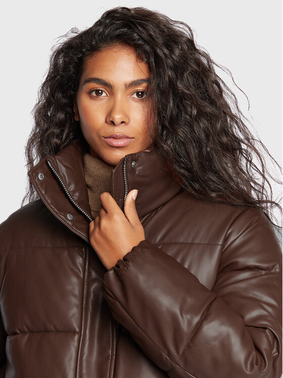 brown puffer jacket abercrombie