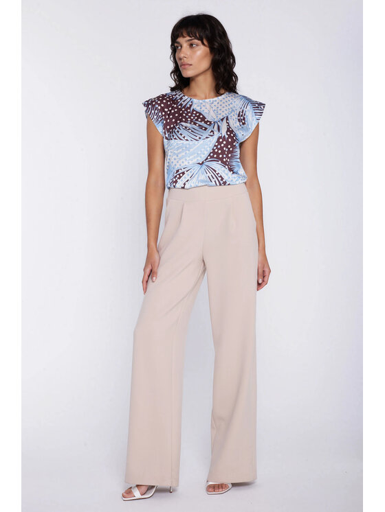 NIFE NIFE Kalhoty z materiálu SD139 Béžová Modern Relaxed Fit