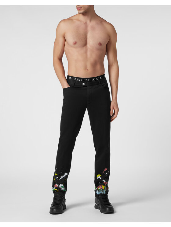 PHILIPP PLEIN PHILIPP PLEIN Chino nohavice 3271 Čierna Chino Fit