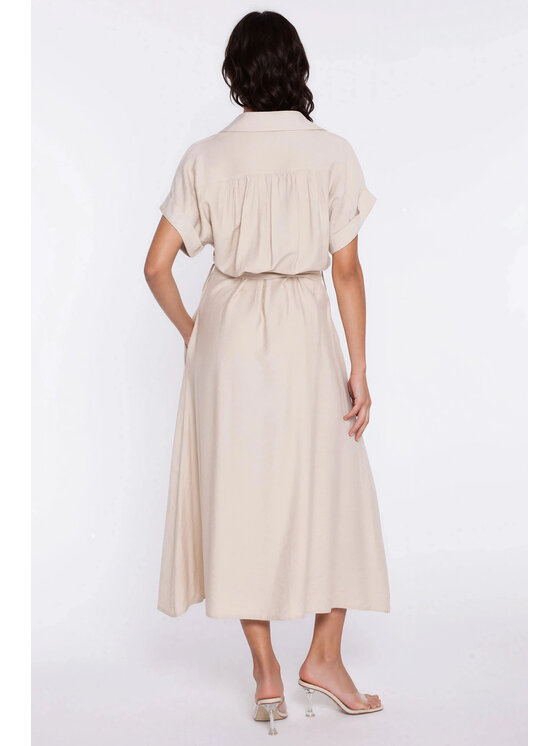 NIFE NIFE Každodenní šaty S294 Béžová Modern Relaxed Fit