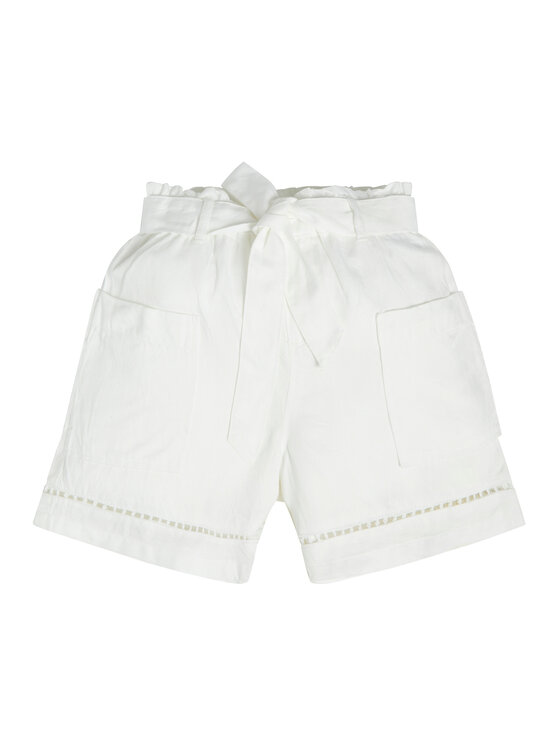 Guess Guess Šortky z materiálu J3GD03 WE8R0 Bílá Relaxed Fit