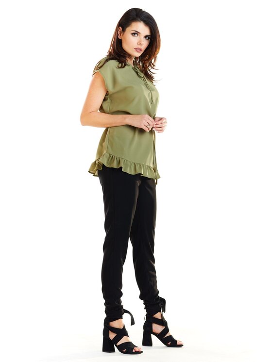 Awama Awama Bluzka A269 Khaki Basic Fit