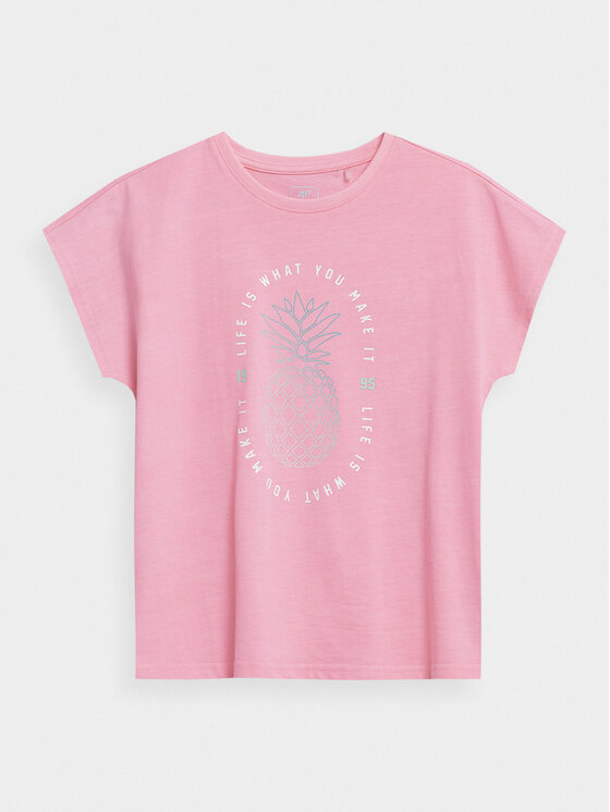 4F 4F Тишърт 4FJSS23TTSHF398 Розов Regular Fit
