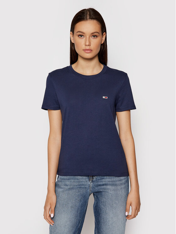 Tommy Jeans Tommy Jeans Póló Tjw Jersey DW0DW09198 Sötétkék Regular Fit
