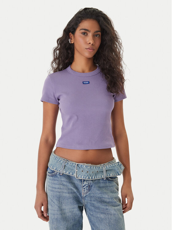 HUGO Tricou Baby 50510749 Violet Slim Fit
