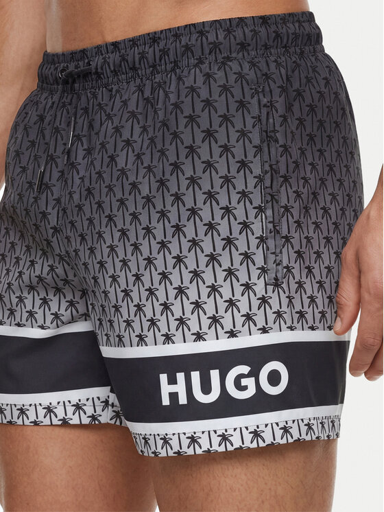 HUGO HUGO Plaukimo šortai Palms 50561097 Pilka Regular Fit