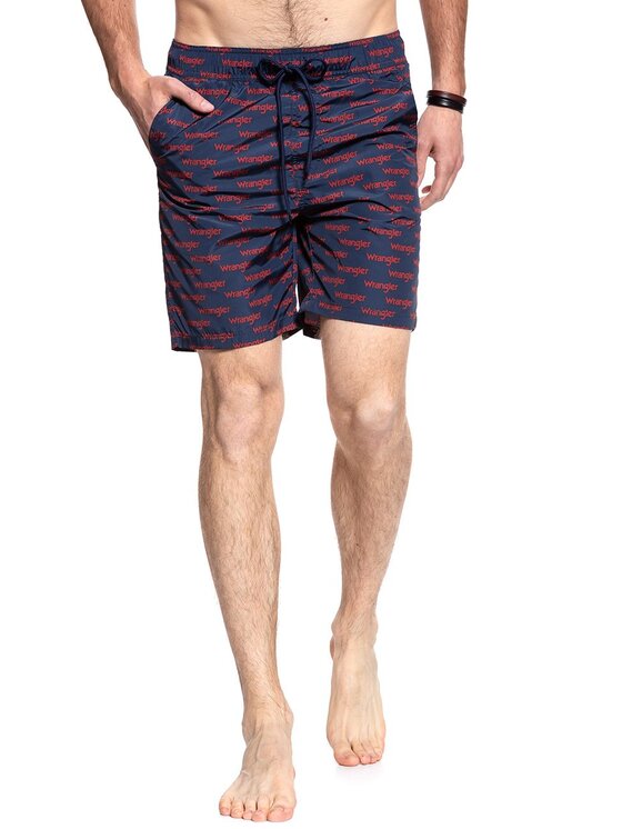 Wrangler Wrangler Szorty materiałowe SWIM SHORT Niebieski Slim Fit
