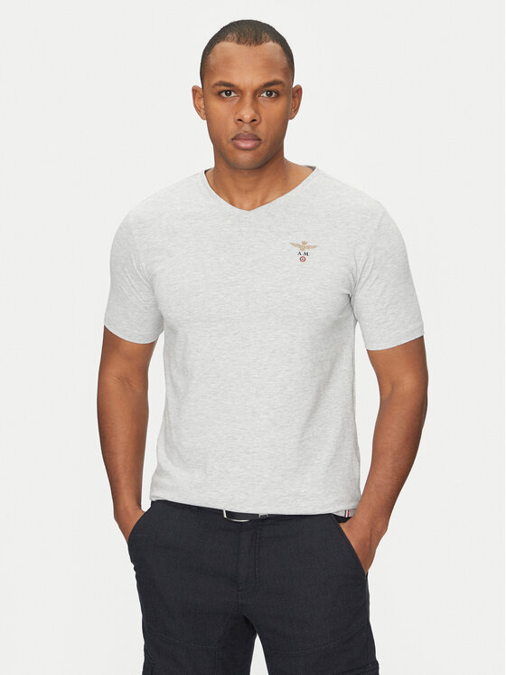 Aeronautica Militare Aeronautica Militare Marškinėliai AM1UTI002 Pilka Regular Fit