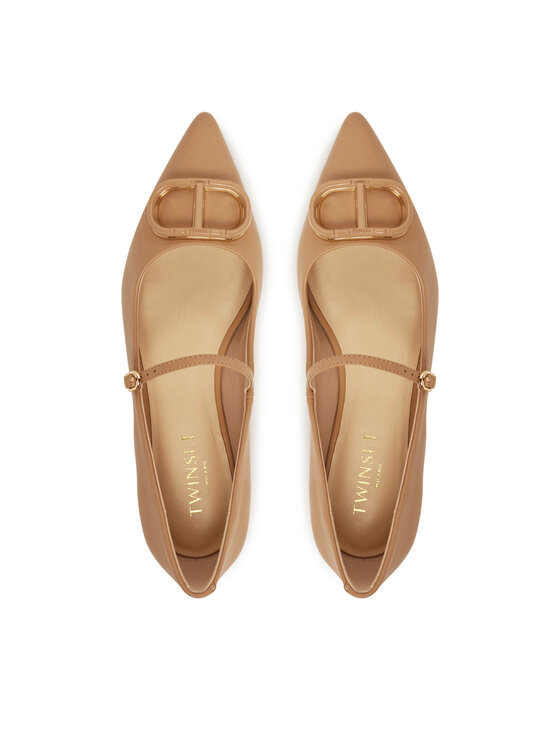TWINSET TWINSET Baleriny 251TCP064 Brązowy