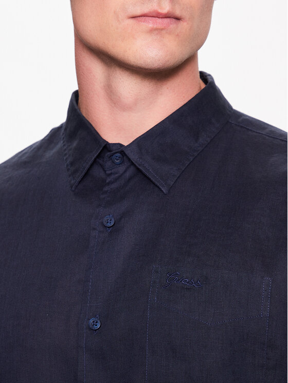 Guess Guess Camicia Island M2YH44 WERX0 Blu scuro Slim Fit