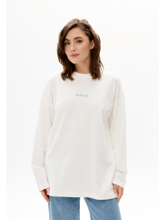 Mirons Mirons Longsleeve Print Biały Oversize