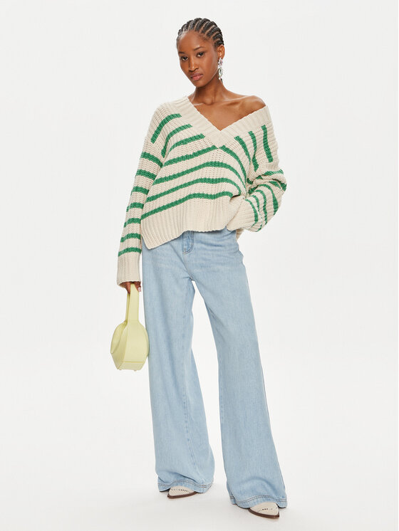 Munthe Munthe Sweter Organize 242162024274 Beżowy Loose Fit