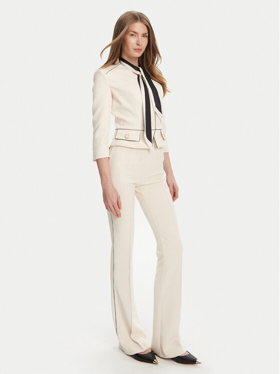Elisabetta Franchi Elisabetta Franchi Spodnie materiałowe PA-084-51E2 Écru Regular Fit