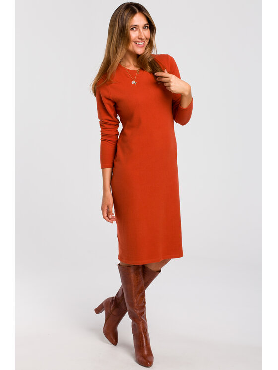 Stylove Stylove Sukienka codzienna S178 Pomarańczowy Regular Fit