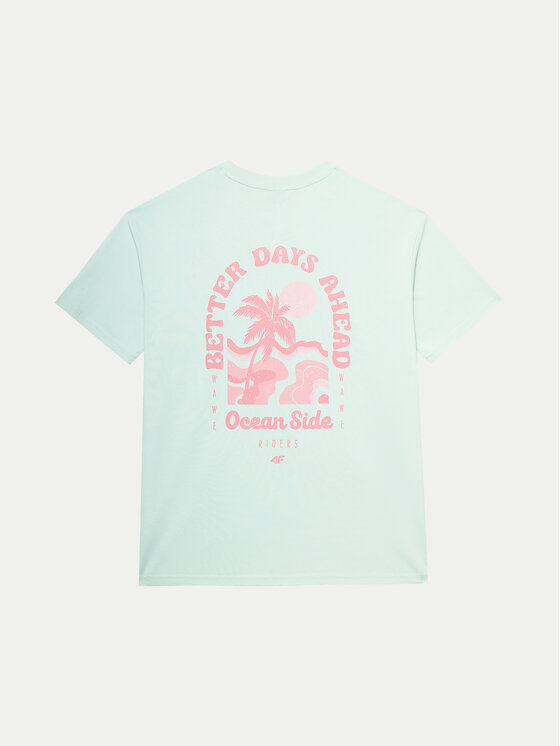 4F 4F T-Shirt 4FWSS24TTSHF1265 Πράσινο Oversize