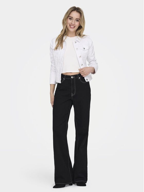 ONLY ONLY Džinsinė striukė Woder 15243147 Balta Regular Fit