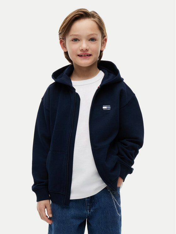 Tommy Hilfiger Hanorac Tonal Flag KB0KB10553 Bleumarin Regular Fit