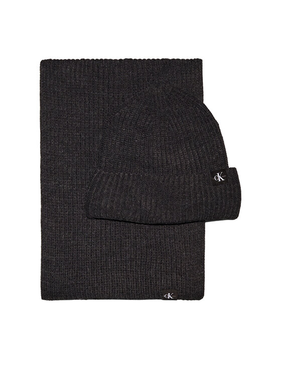 Calvin Klein Jeans Set čiapka a šál IU0IU00638 Čierna