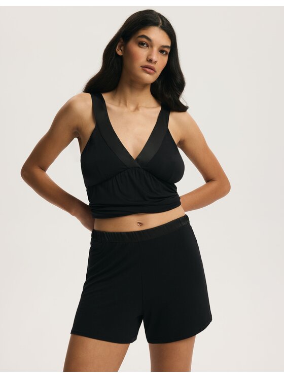 Esotiq Esotiq Piżama 45235 Czarny Regular Fit