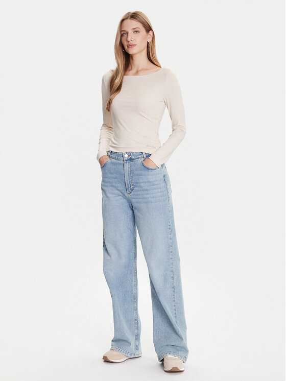 Guess Guess Μπλουζάκι W5BP46 KCYV2 Μπεζ Slim Fit