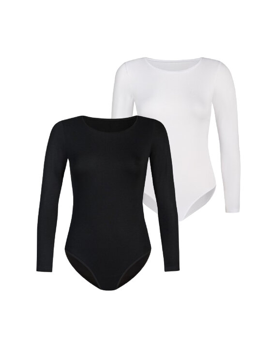 Teyli Teyli Komplet body damskie z wiskozy Longy Kolorowy Regular Fit