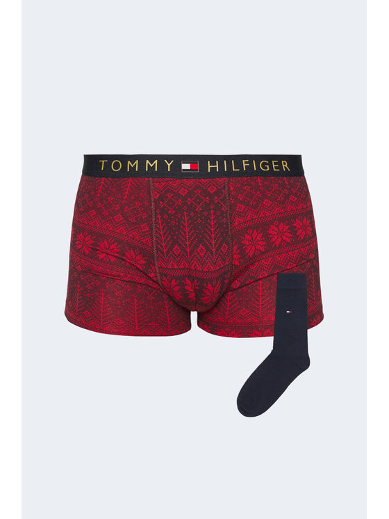 Tommy Hilfiger Tommy Hilfiger Μποξεράκι TRUNK & SOCK SET Μπορντό