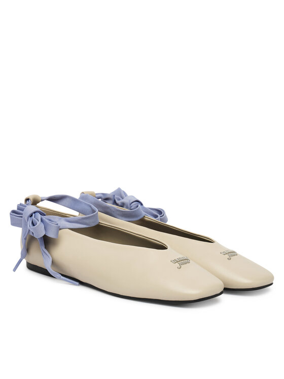 Tommy Jeans Tommy Jeans Baleríny Tjw Ballerina With Laces EN0EN02939 Écru
