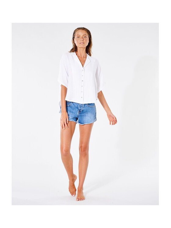 Rip Curl Rip Curl Koszula Premium Surf S/S Shirt Biały Relaxed Fit