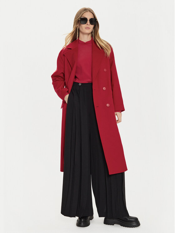 TWINSET TWINSET Volneni plašč 242TT2203 Rdeča Loose Fit