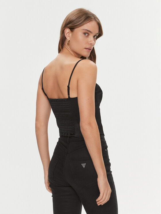 Guess Guess Topiņš W4RH17 WD1R2 Melns Slim Fit