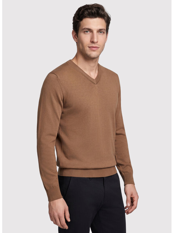 Pako Lorente Pako Lorente Sweter P26WN-2X-010 Brązowy jasny Straight Fit