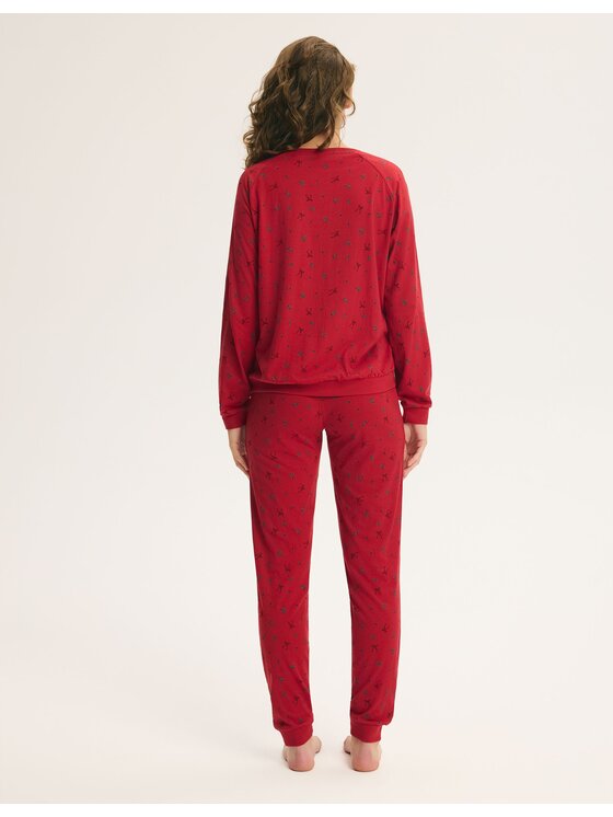 Esotiq Esotiq Piżama 46123 Czerwony Regular Fit