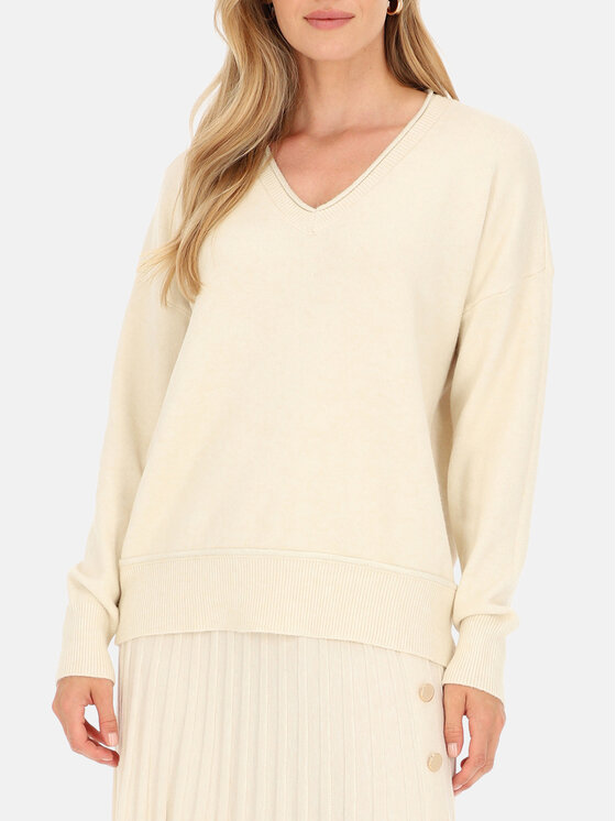 L’AF L’AF Sweter Aura Kremowy Regular Fit