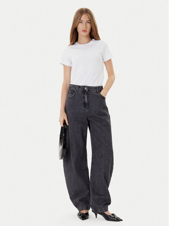 PINKO PINKO T-Shirt Bussolotto 100355 A2RD Biały Regular Fit