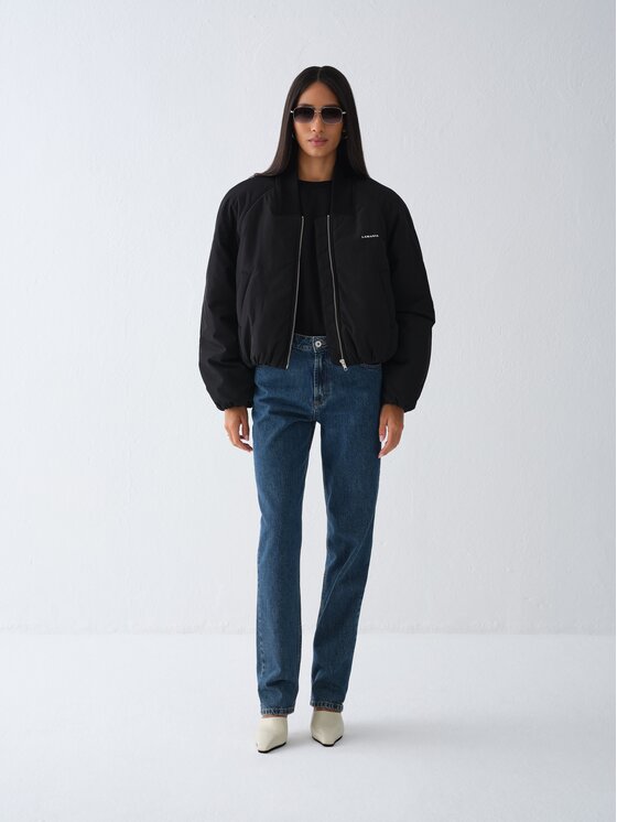 La Mania La Mania Kurtka bomber RAVELLE Czarny Basic Fit