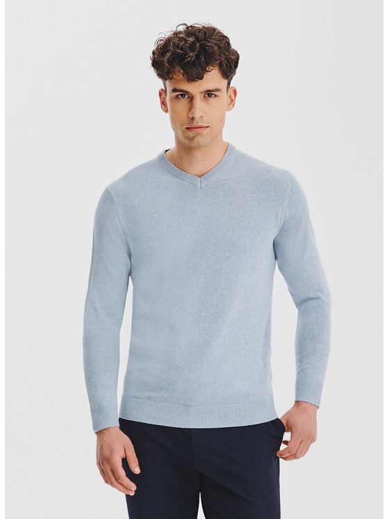 Pako Lorente Pako Lorente Sweter P25WB-2X-027 Błękitny Classic Fit