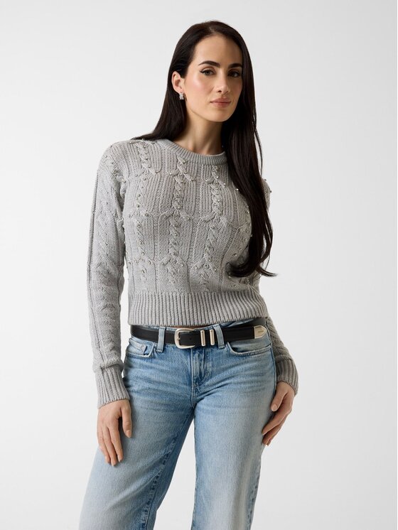 Guess Guess Sweter 180918 Srebrny Classic Fit