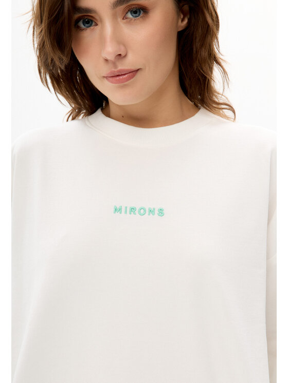 Mirons Mirons Longsleeve Print Biały Oversize