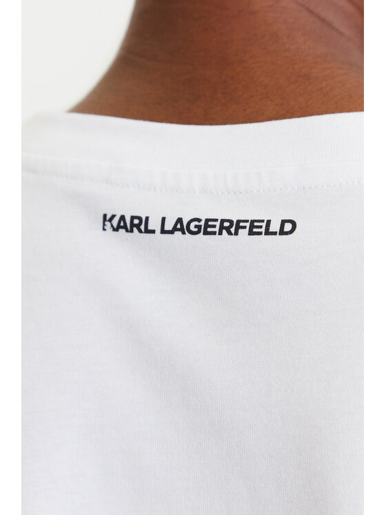 KARL LAGERFELD KARL LAGERFELD T-krekls A3W17104 Balts Regular Fit