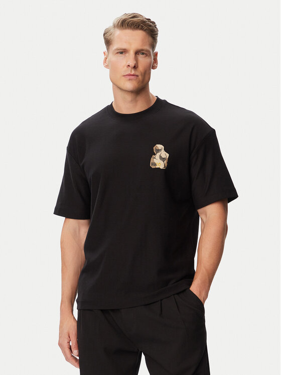 HUGO HUGO Тишърт Detzi 50563795 Черен Relaxed Fit