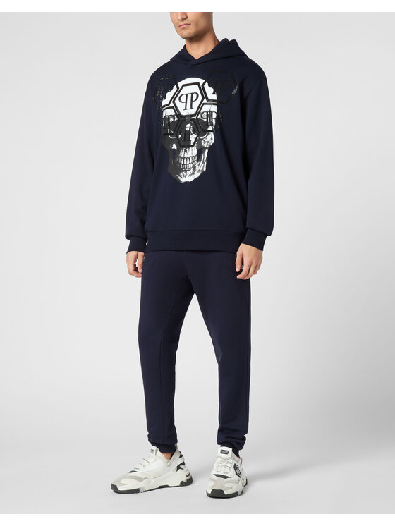 PHILIPP PLEIN PHILIPP PLEIN Mikina 9591 Modrá Regular Fit