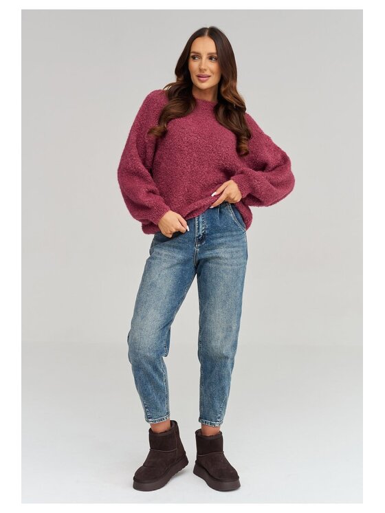 Makadamia Makadamia Sweter C92 Różowy Loose Fit