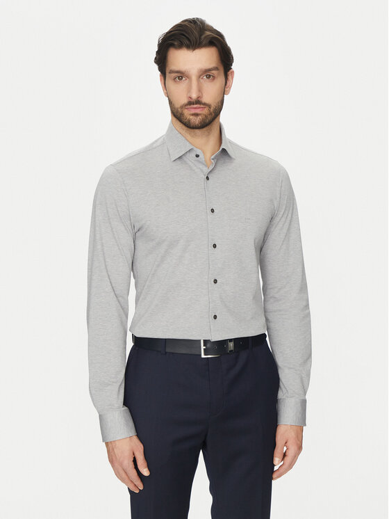 Michael Kors Michael Kors Сорочка MD0MD91392 Сірий Slim Fit