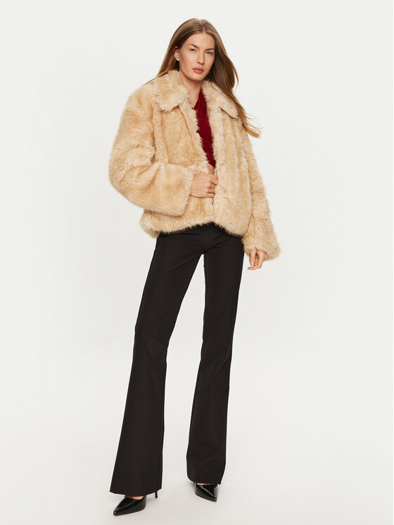 BARDOT BARDOT Pelzmantel 59562JB Beige Regular Fit